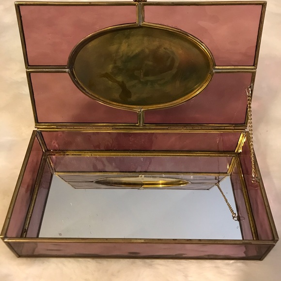 Vintage Via Vermont Glass Mirrored Jewelry Box - Picture 3 of 8